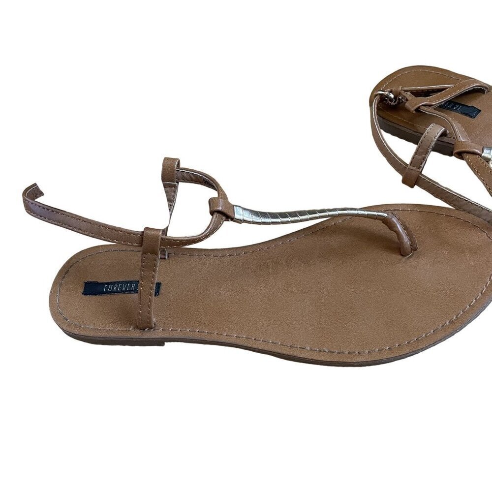 Forever 21 brown sandals sparkle detail‎ boho style fringe women's size 8 - Picture 3 of 3